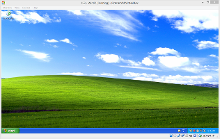 Showing virtual Windows XP in full screen in VirtualBox